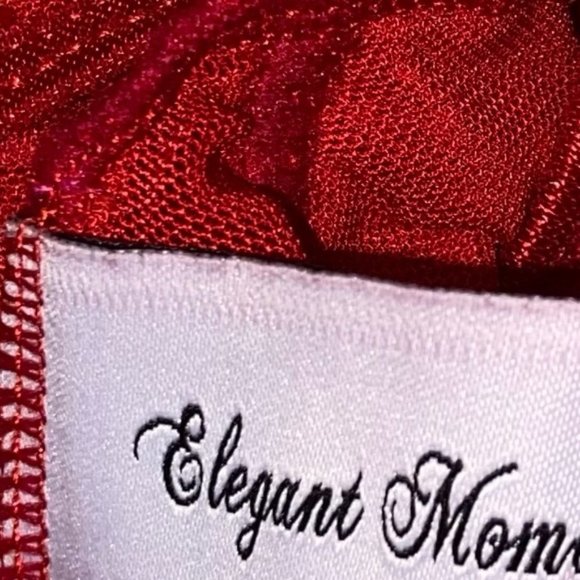 Red Sequin Longline Bralette Sheer Mesh size XL - Picture 4 of 6